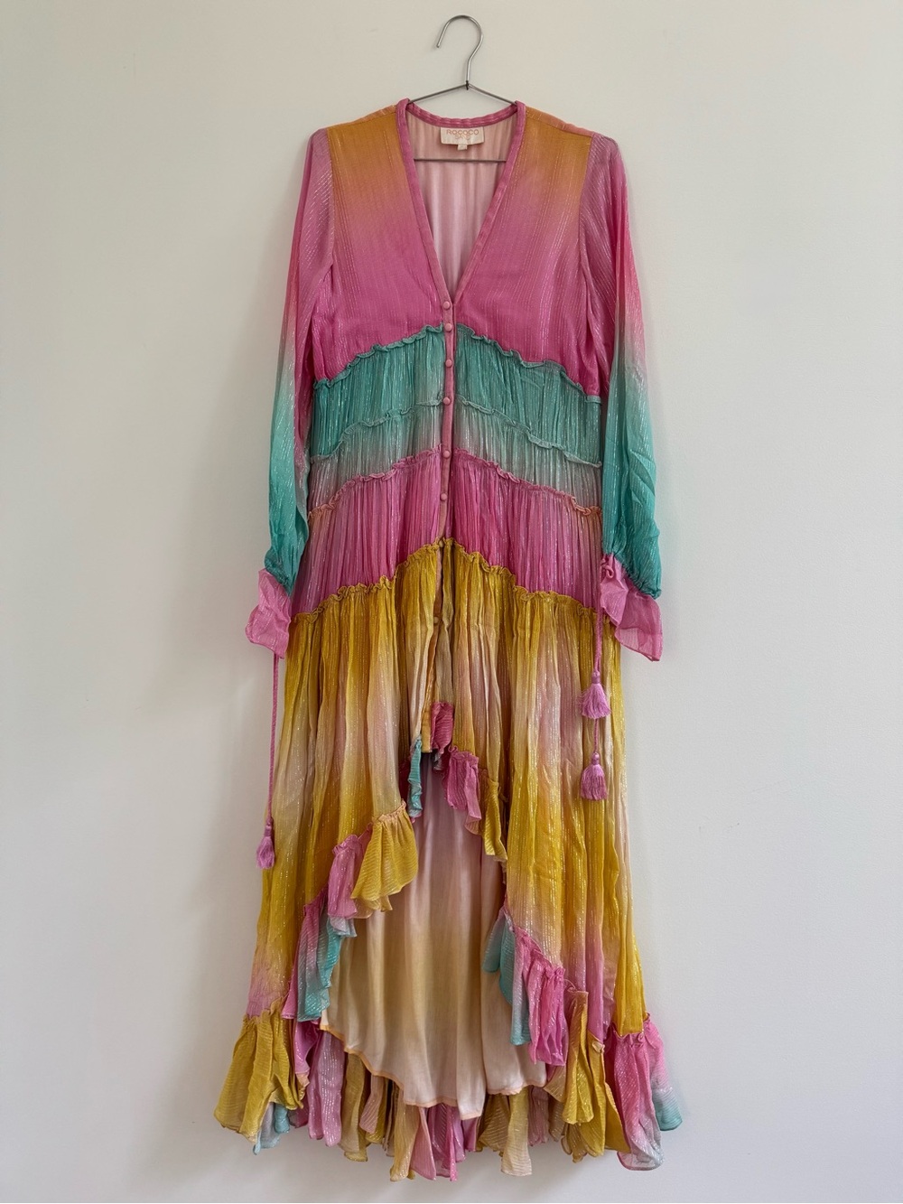 Rococo Sand Multicolor Ombre Tiered Maxi Dress